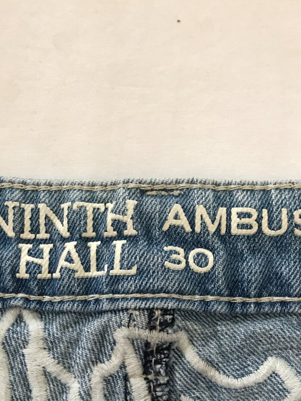 Ninth Hall Ambush Jeans Men 30x27 Blue Panther Scull Embroidery Medium Rise - Picture 4 of 13
